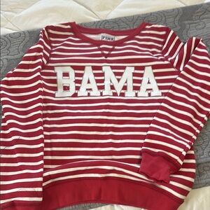 Red and White Striped BAMA Sweatshirt
